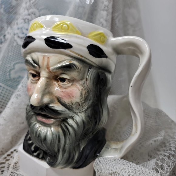 Ceramic Toby Mug Featuring Gray-Haired and Bearded Man - Picture 2 of 6